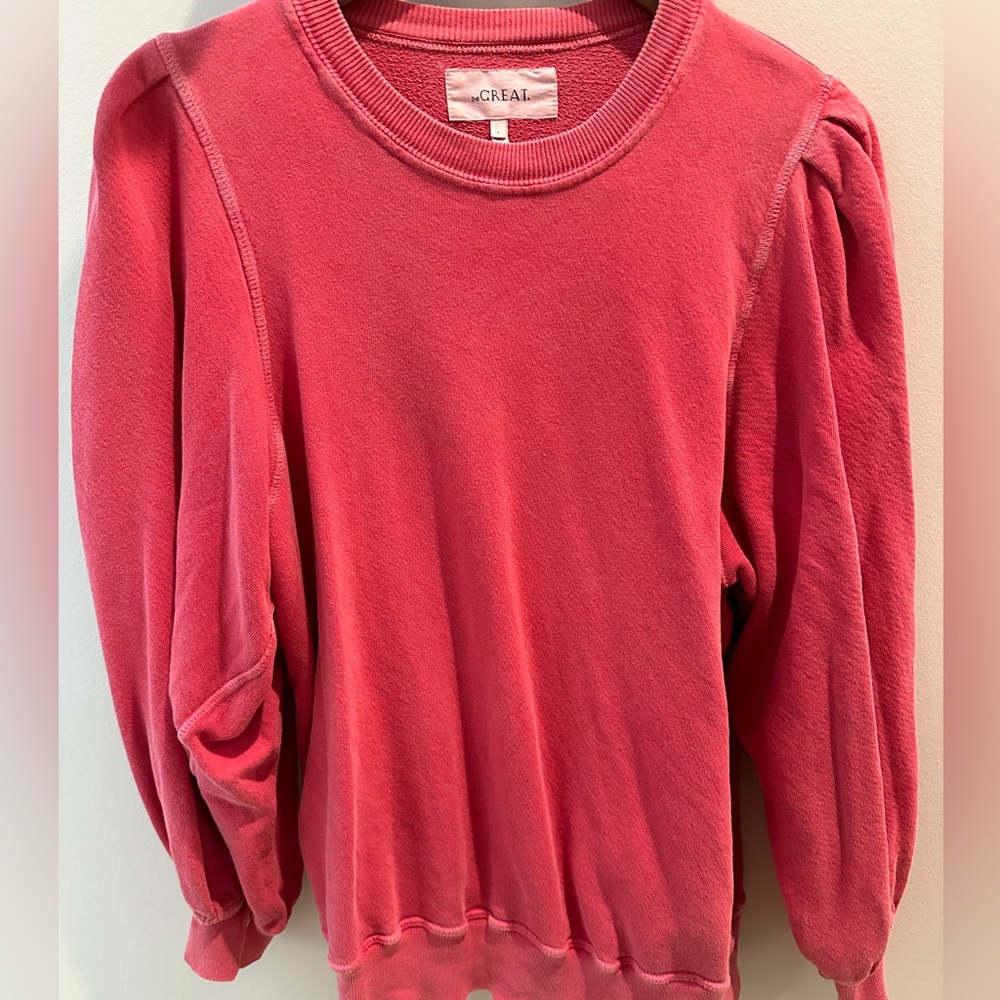 The Great college style crew neck sweatshirt- distressed